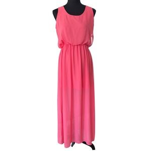 Malloy Sleeveless Open Back Maxi Dress Small Pink Resortwear Summer Vacation